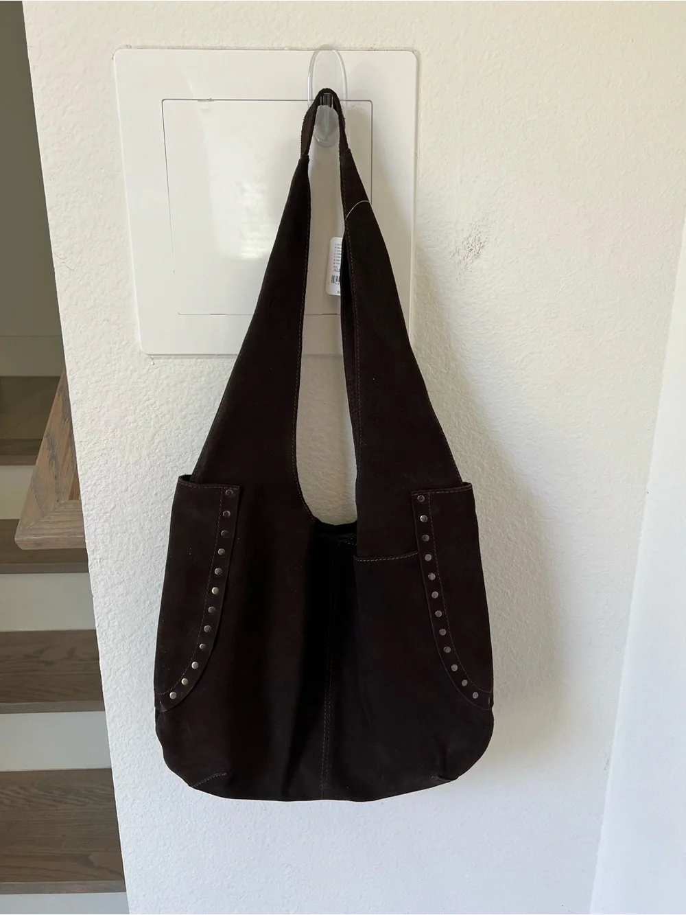 Free People Rori Suede Tote in Espresso Brown NWT